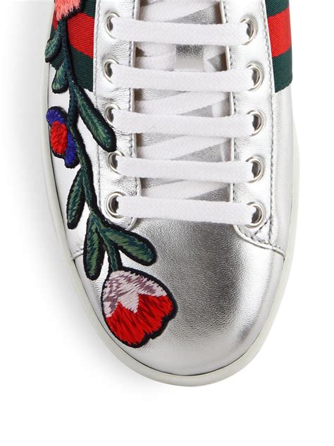 gucci heart arrow sneakers|Gucci ace floral embroidered sneakers.